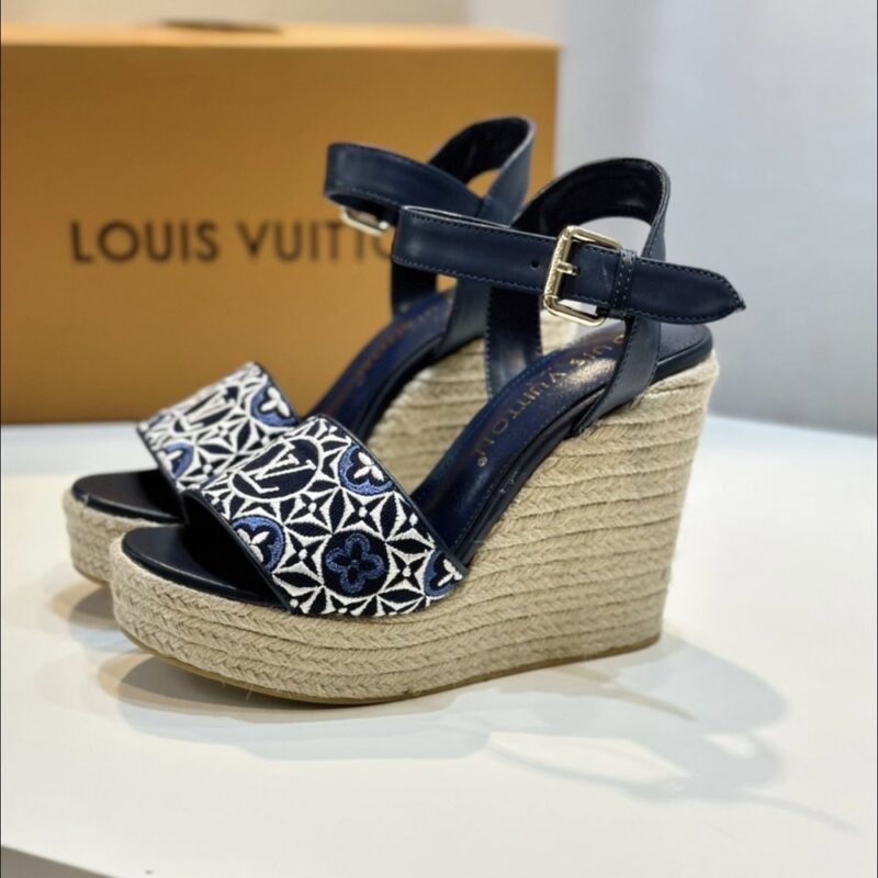 Alternative view of Louis Vuitton Helios Wedge Espadrille Marine 1Ahlkq