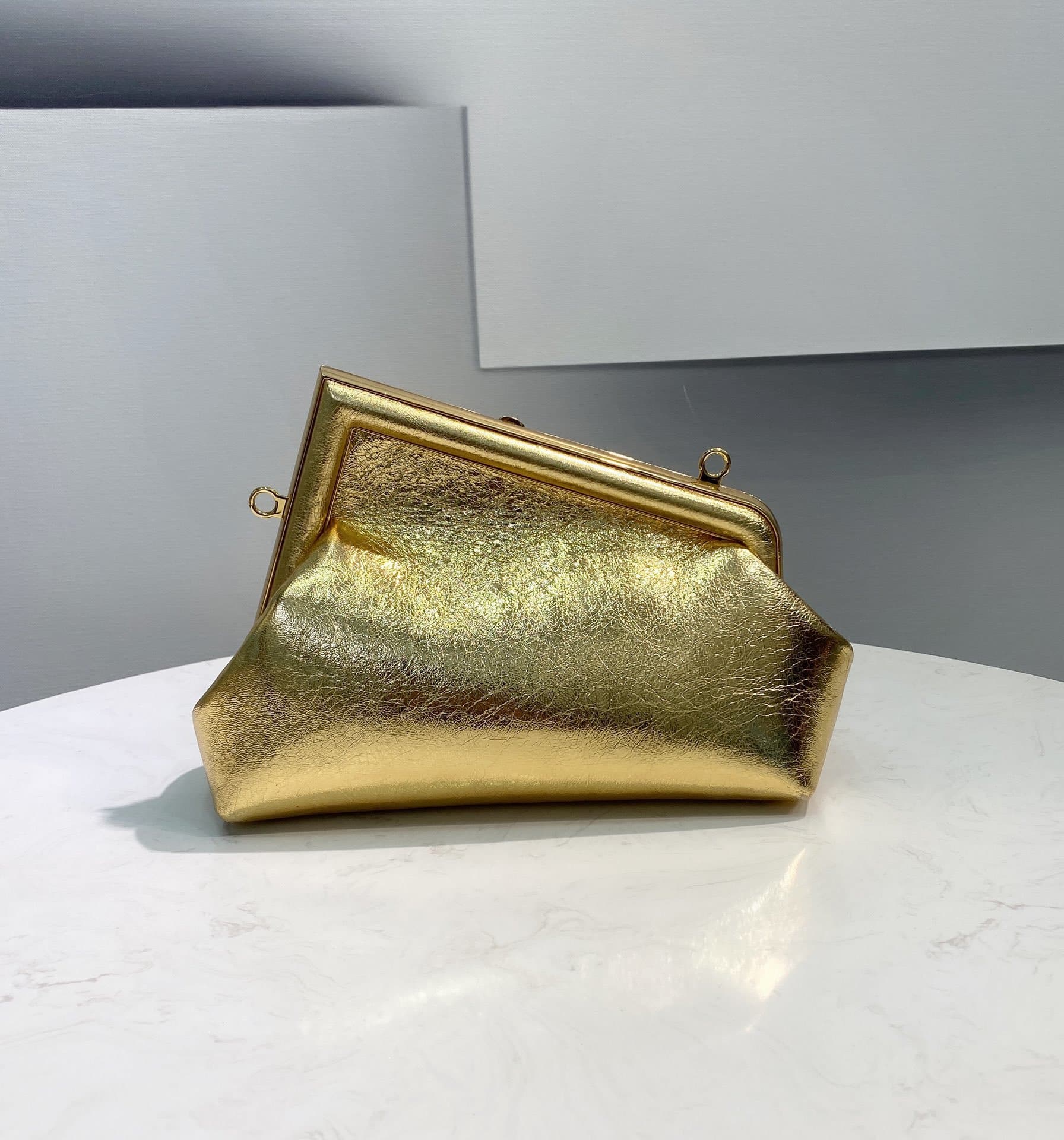 Fendi First Small Laminate Leather Bag Gold 24cm 8BP129AISPF0RXU - Image 2