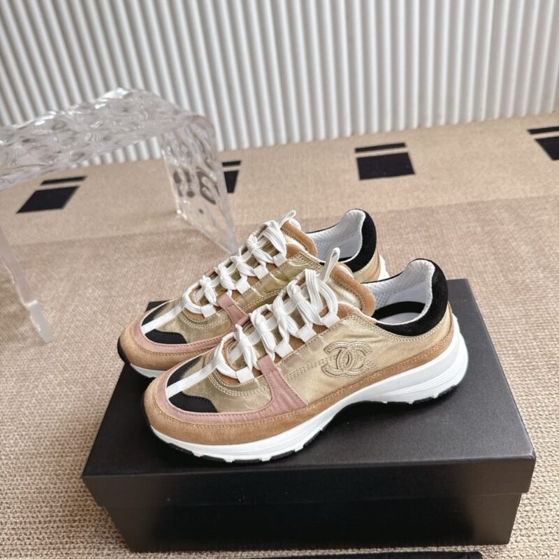 Alternative view of Chanel Sneakers Gold Beige And Black G46609 B21320 U2406