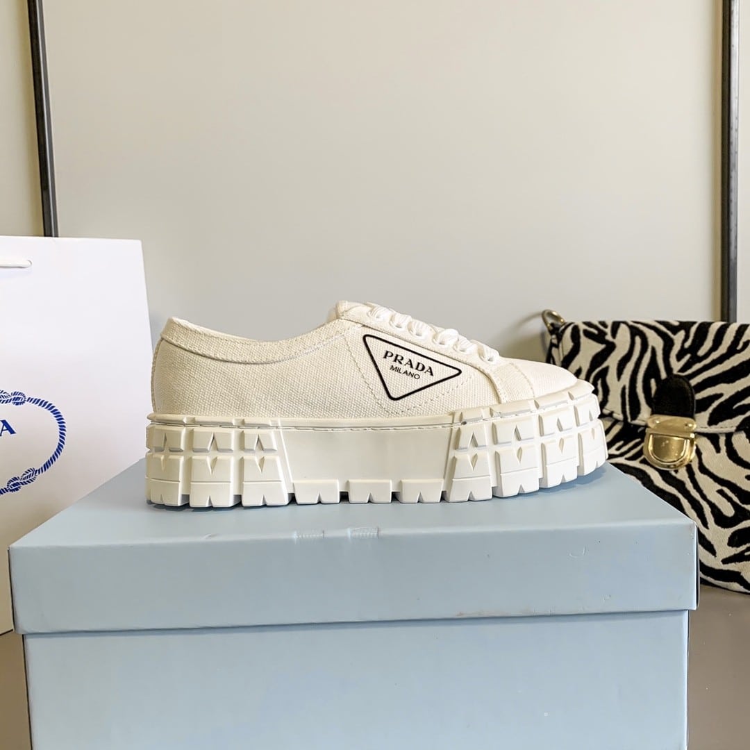Prada Double Wheel Re Nylon Gabardine Sneaker White 1E260M 3Lfx F0009 F B050 - Image 4