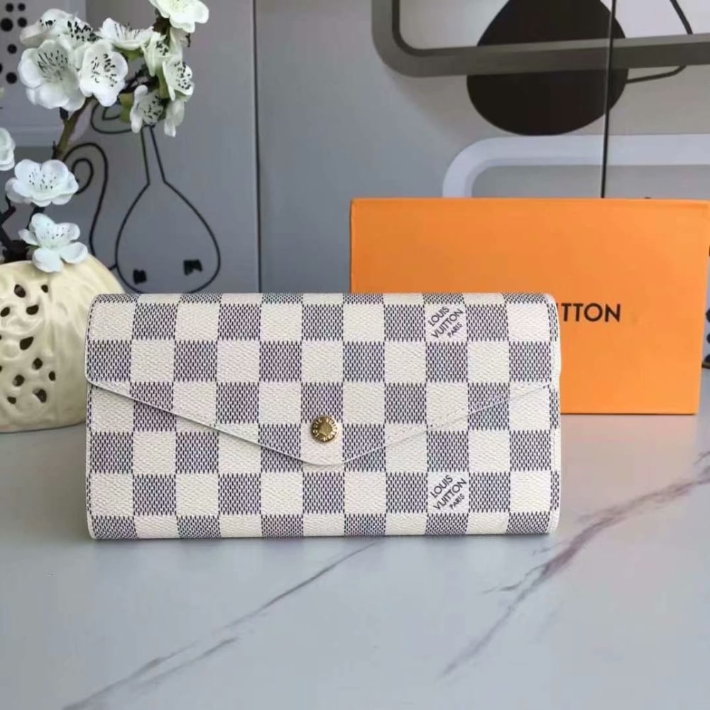 Summer Set: Louis Vuitton Graceful PM Damier Azur And Sarah Wallet Damier Azur - Image 6