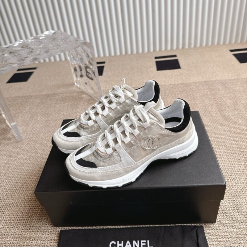 Alternative view of Chanel Sneakers Light Gold Light Gray And Black G46609 B21320 U2404