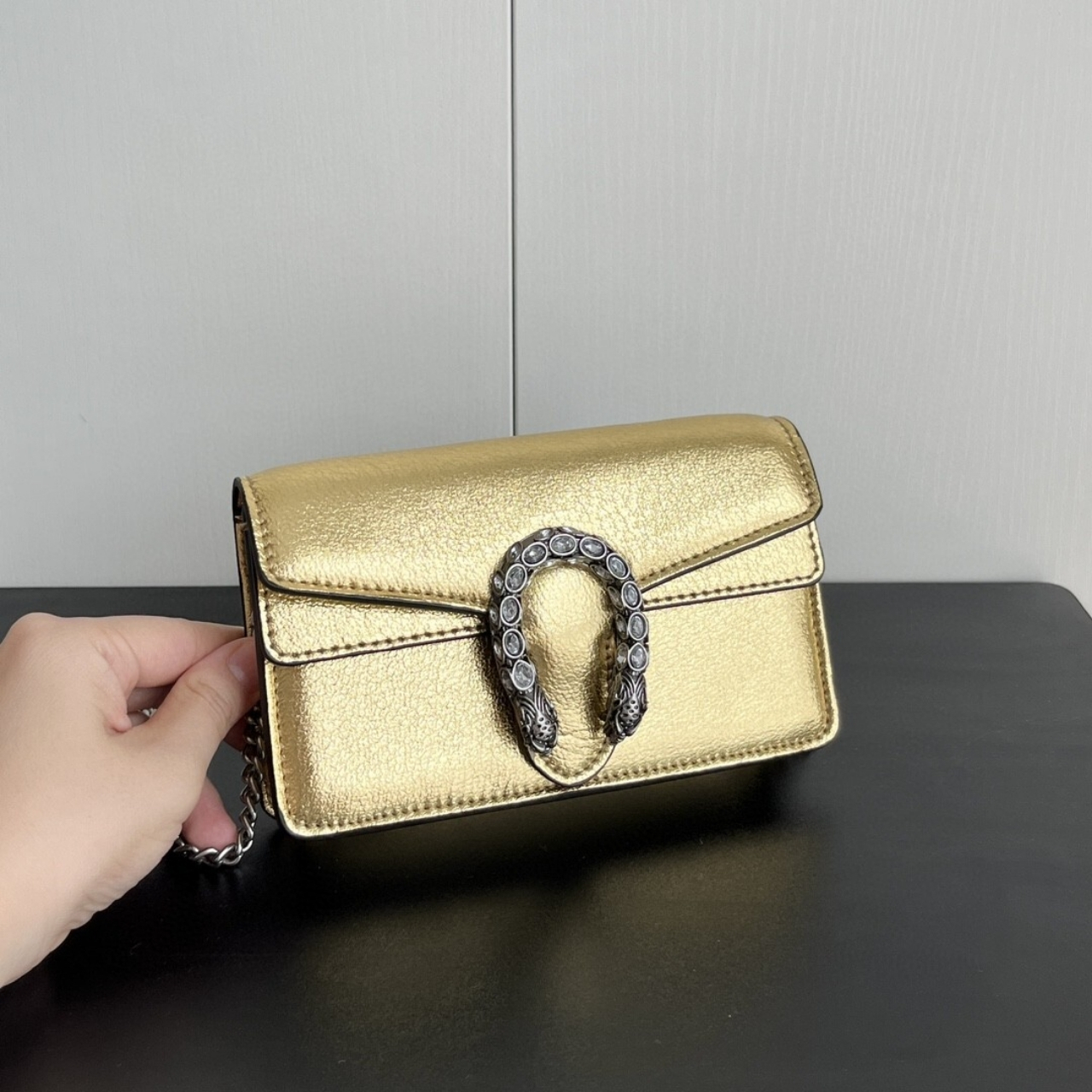 Gucci Women'S Dionysus Mini Bag Gold Lame 16Cm 476432 1Trbn 8089 - Image 4