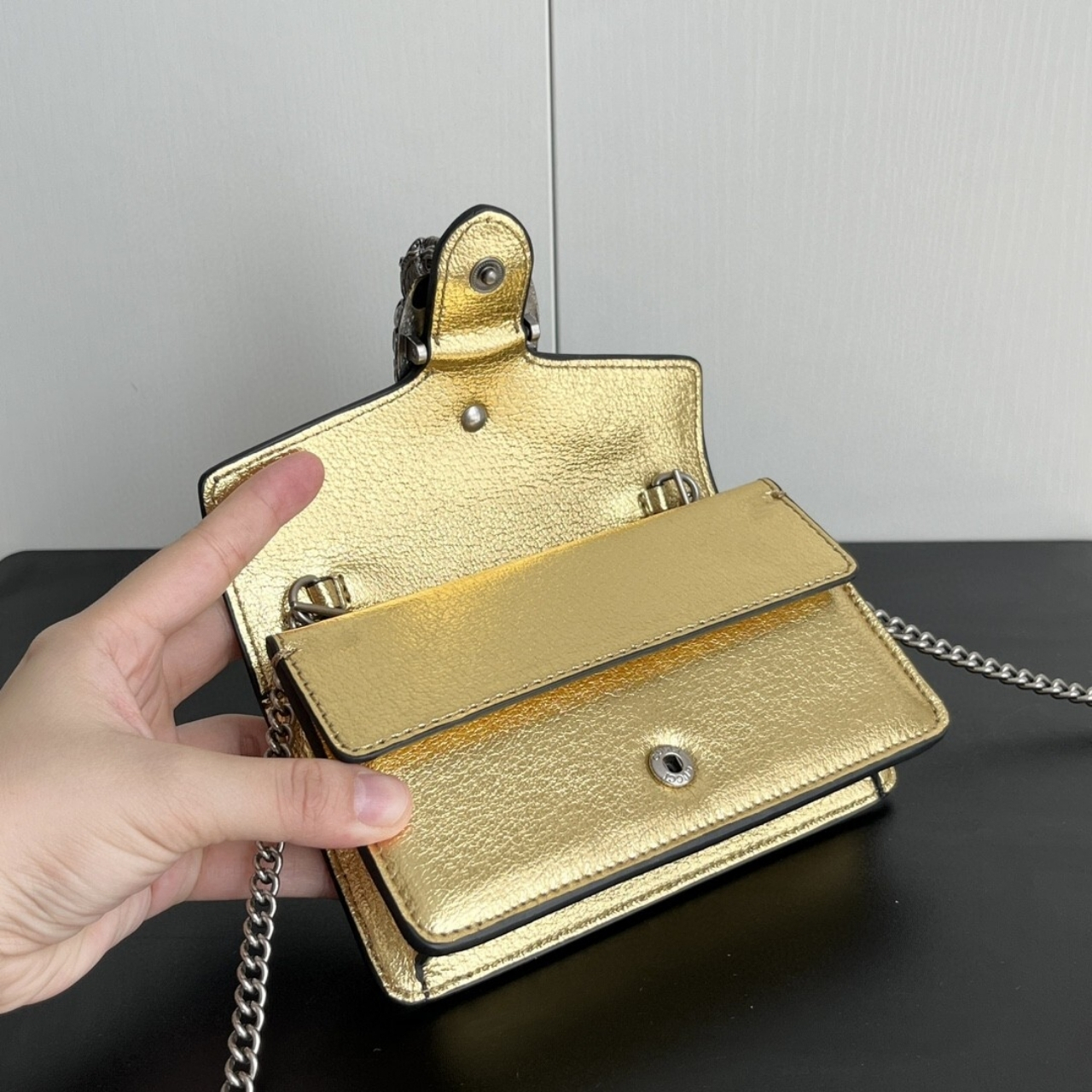 Gucci Women'S Dionysus Mini Bag Gold Lame 16Cm 476432 1Trbn 8089 - Image 7