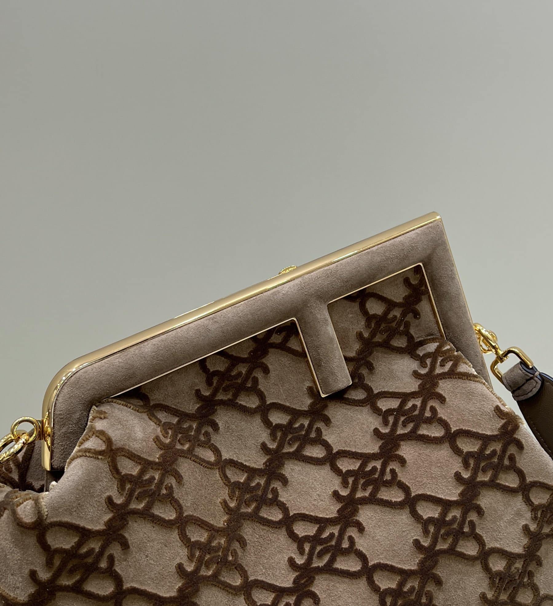 Fendi First Medium With Suede Leather Brown 8Bp127Agxkf1992 - Image 4