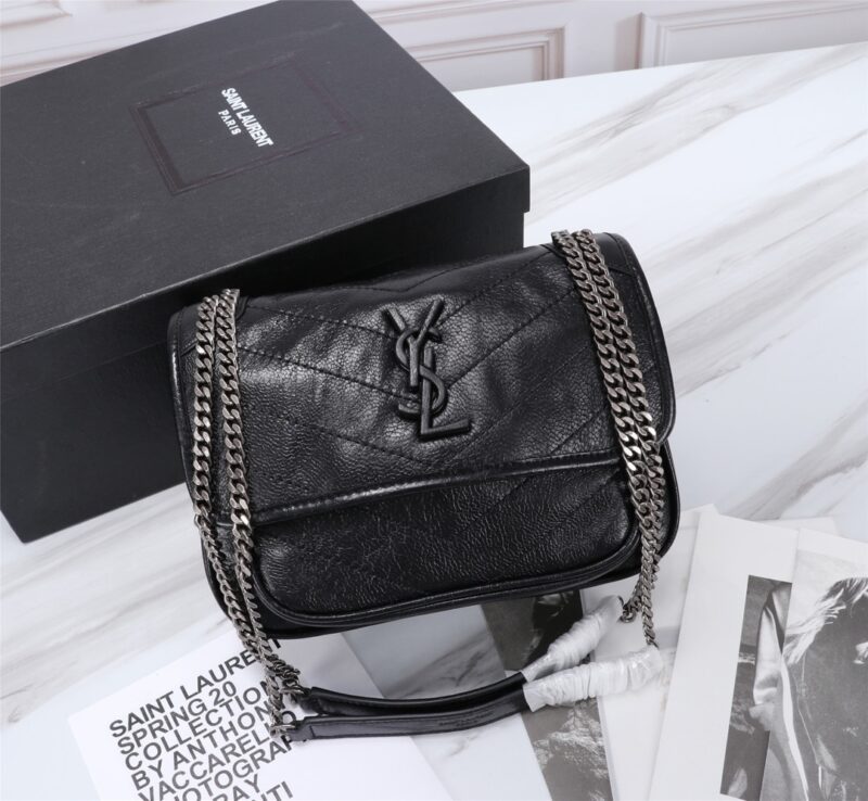 Alternative view of Saint Laurent Niki Baby In Vintage Leather Black 21Cm 6331600En041000
