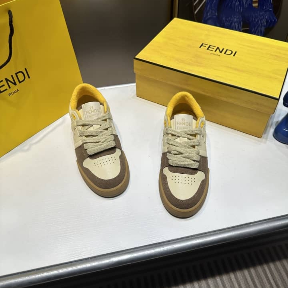 Fendi Match Suede Low-Tops Beige 8E8252Ahh2F1Fhu - Image 3