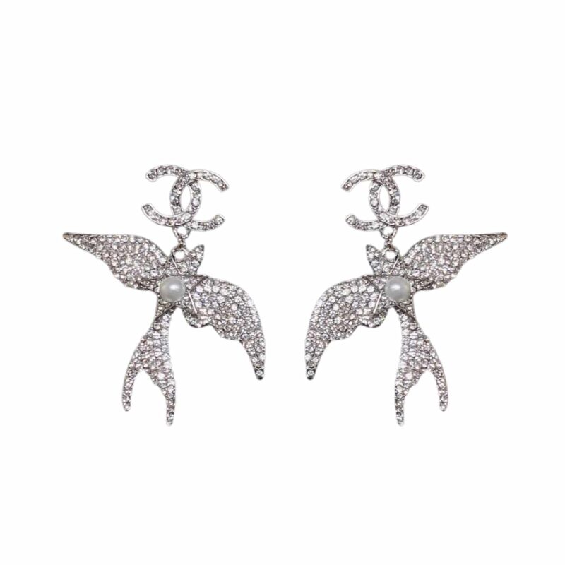 Chanel Pendant Earrings  Glass Pearls Silver Abf754 B20575 U0940