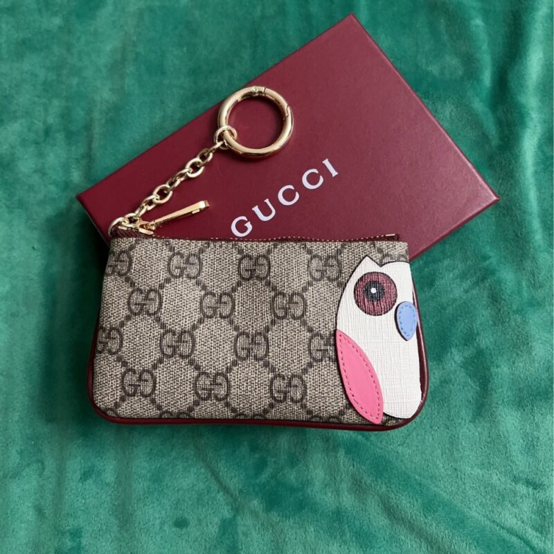 Alternative view of Gucci Key Case With Gg And Owl Detail Beige And Dark Brown 12Cm