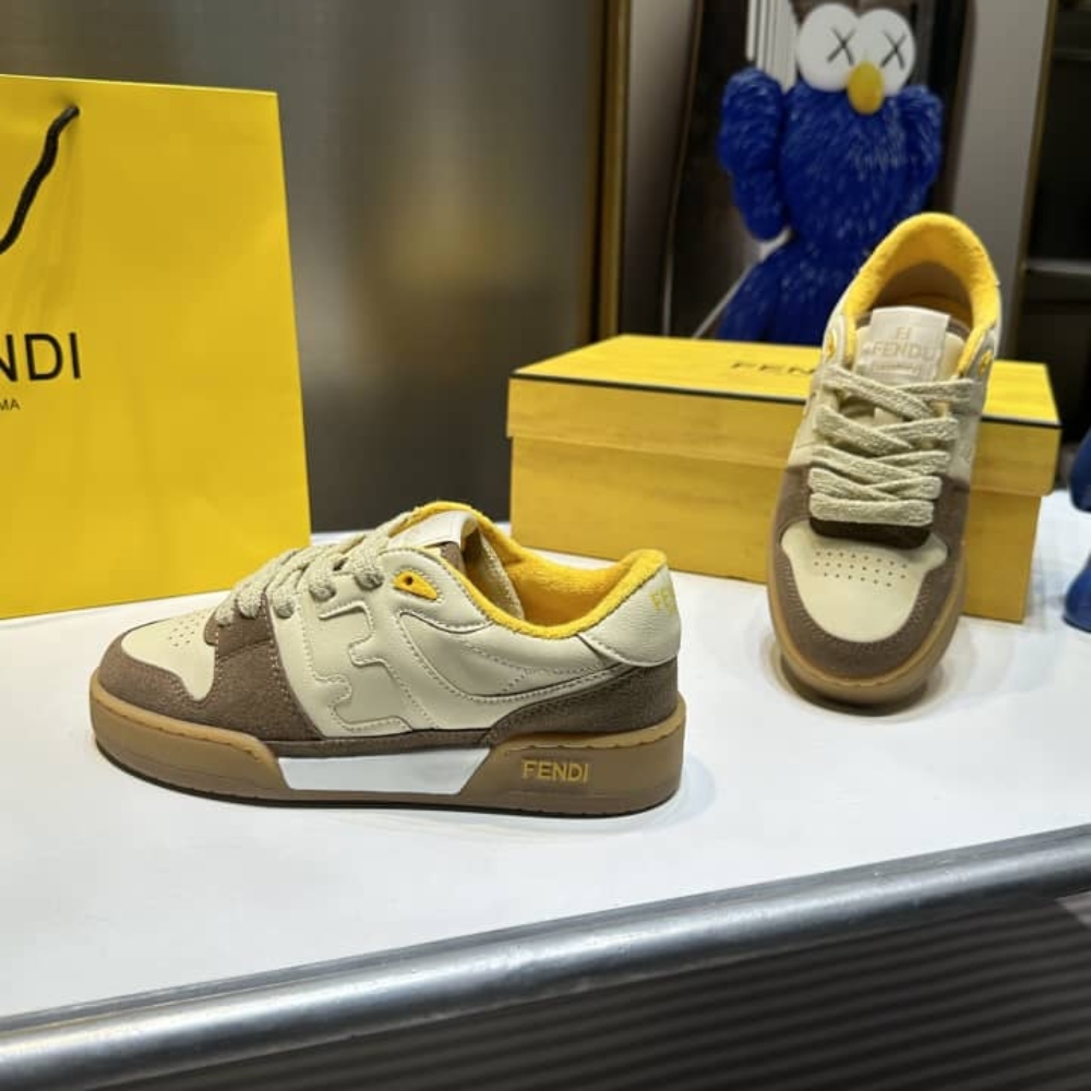 Fendi Match Suede Low-Tops Beige 8E8252Ahh2F1Fhu - Image 4