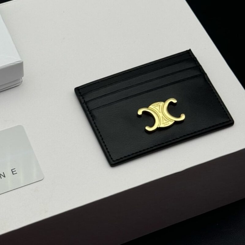 Alternative view of Celine Card Holder Triomphe In Shiny Leather Black 11Cm 10L833Dpv 38No