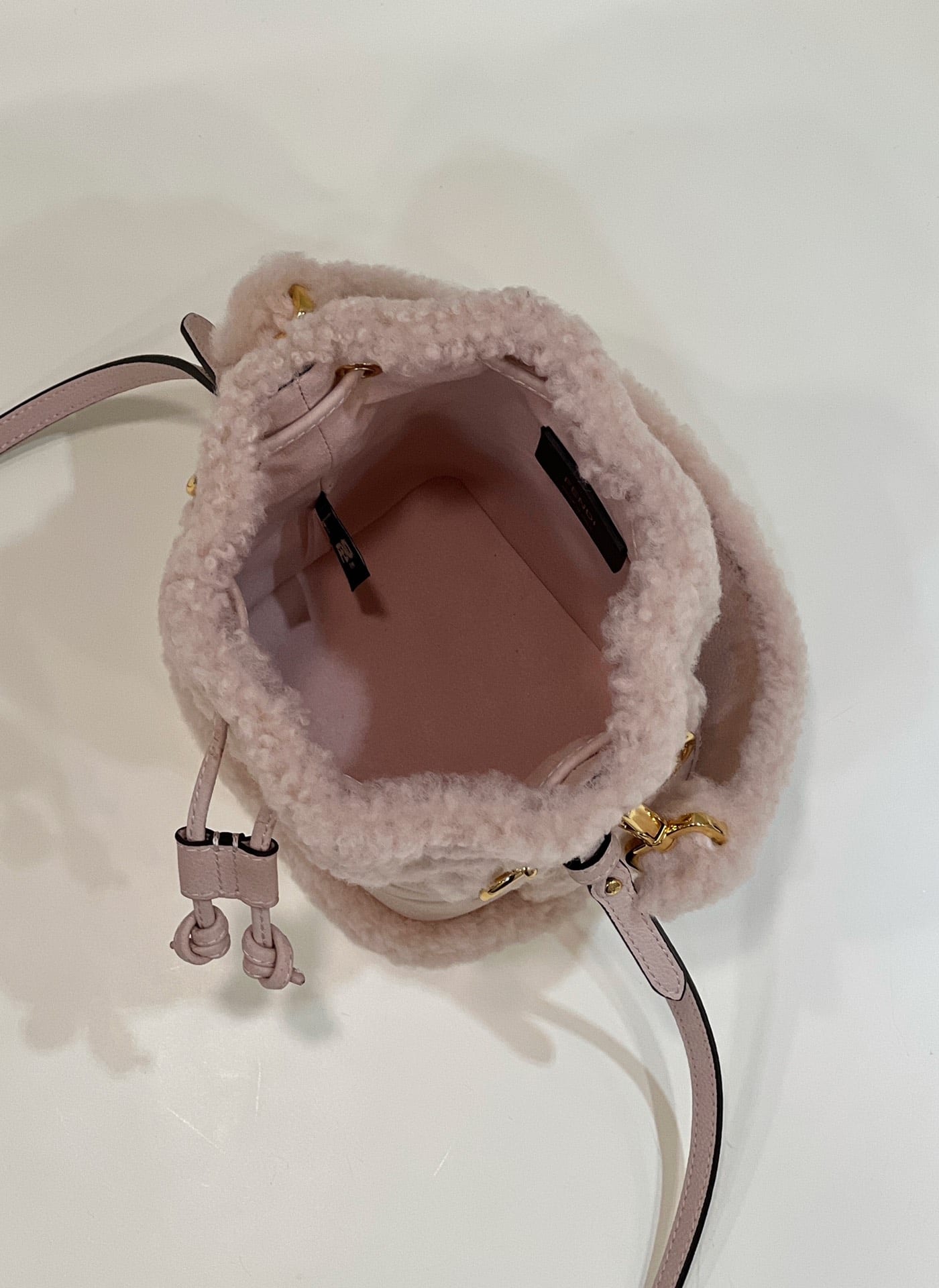 Fendi Mon Tresor Nubuck Mini Bucket Bag Pink 8Bs010Al9If136T - Image 4