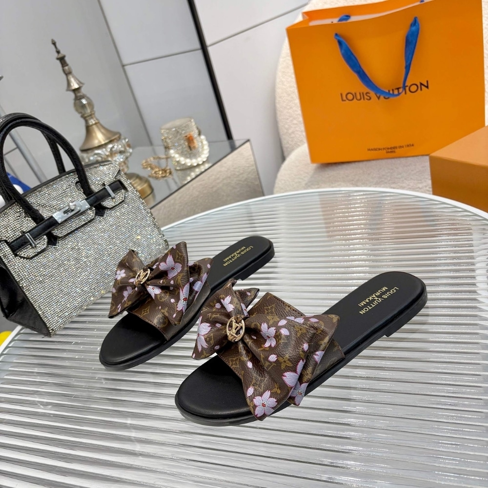 Louis Vuitton X Takashi Murakami Lily Flat Mule Sakura Brown 1AGVYB - Image 4