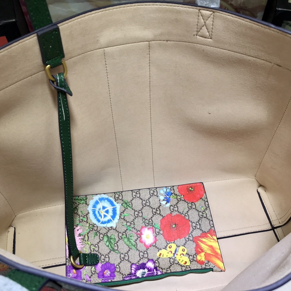 Gucci Ophidia GG Flora Medium Tote Bag Dark Green 44Cm 547947 HWHAE 8709 - Image 8