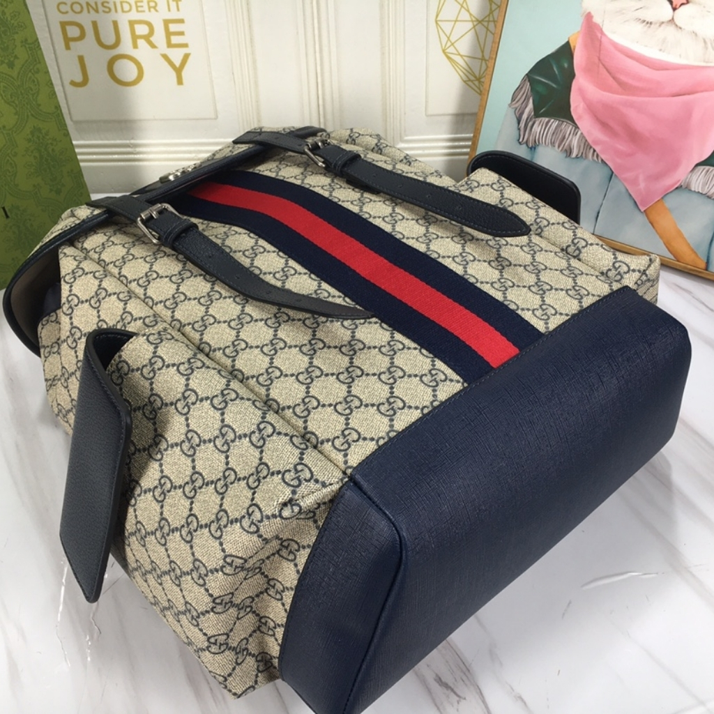 Gucci Ophidia GG Medium Backpack Beige Blue GG Supreme 40cm 598140 HUHAN 4079 - Image 8
