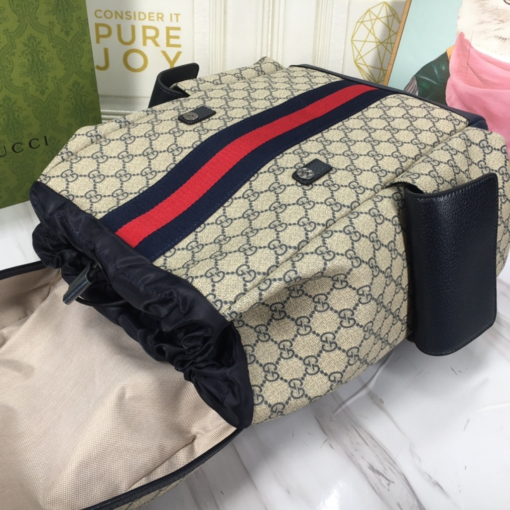Gucci Ophidia GG Medium Backpack Beige Blue GG Supreme 40cm 598140 HUHAN 4079 - Image 4