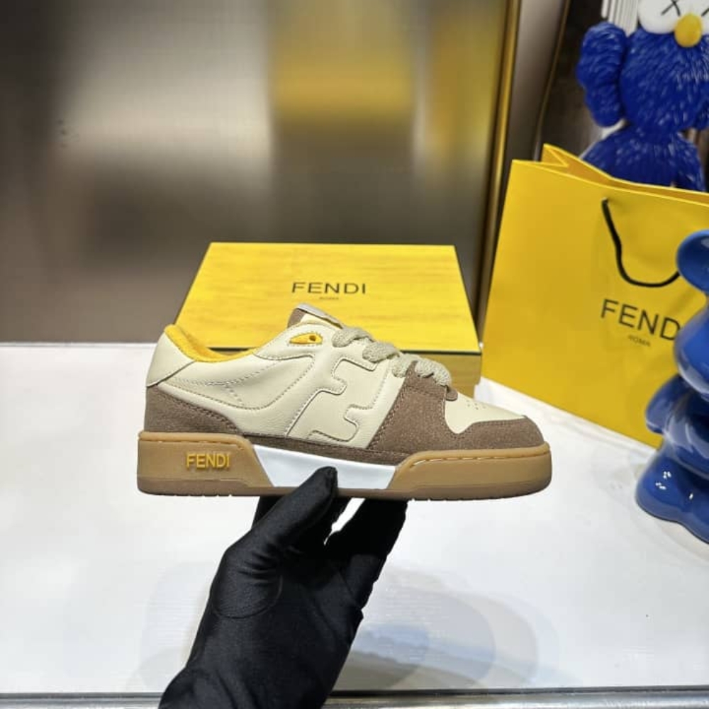Fendi Match Suede Low-Tops Beige 8E8252Ahh2F1Fhu - Image 7