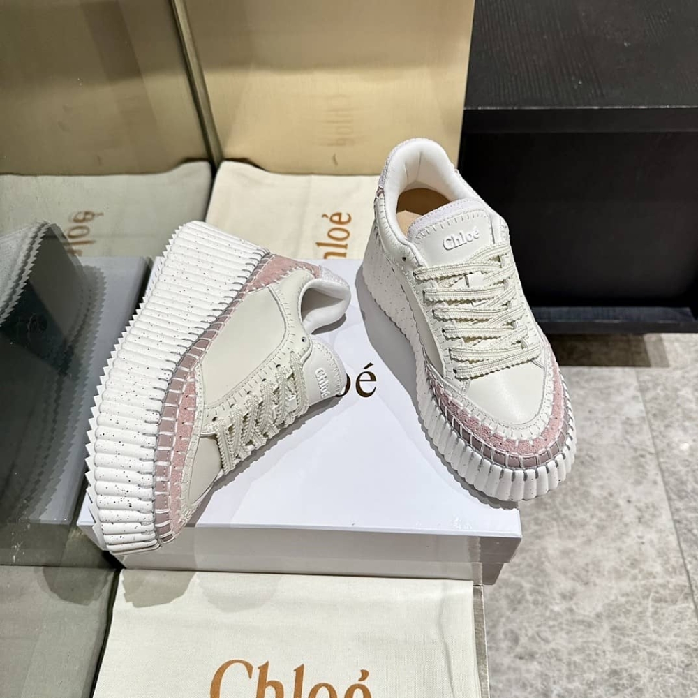 Chloé Nama Sneaker Power Beige CHC24U02IBD26Z - Image 3