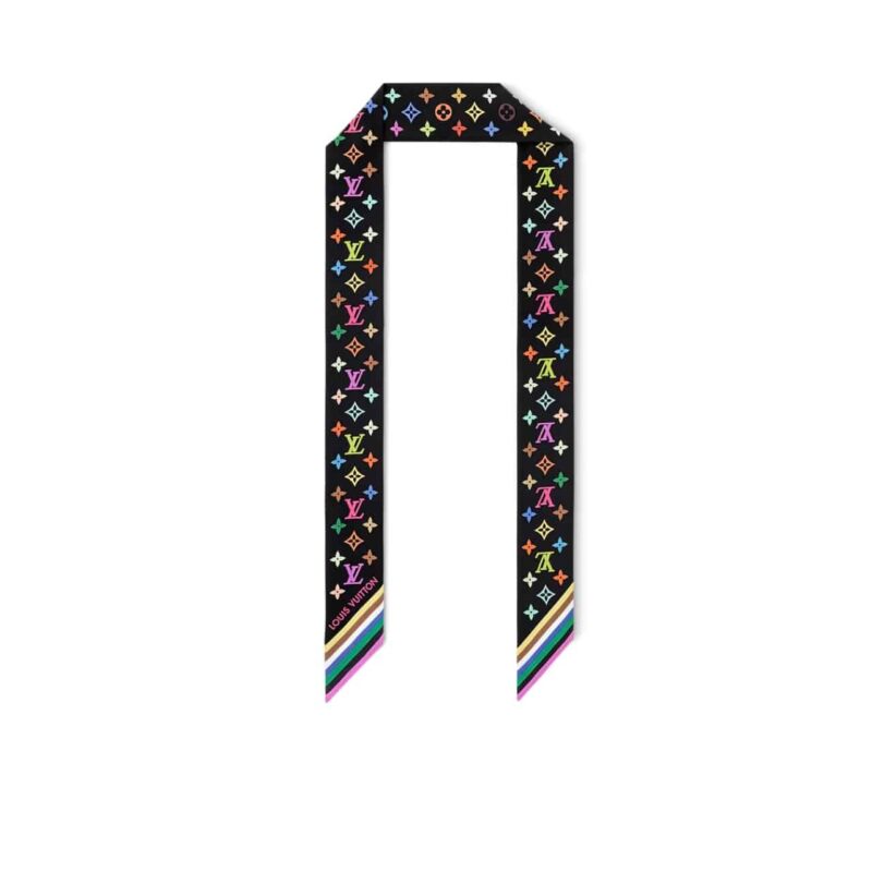 Louis Vuitton X Takashi Murakami Monogram Multicolor Bb Bandeau In Black 120Cm M96086
