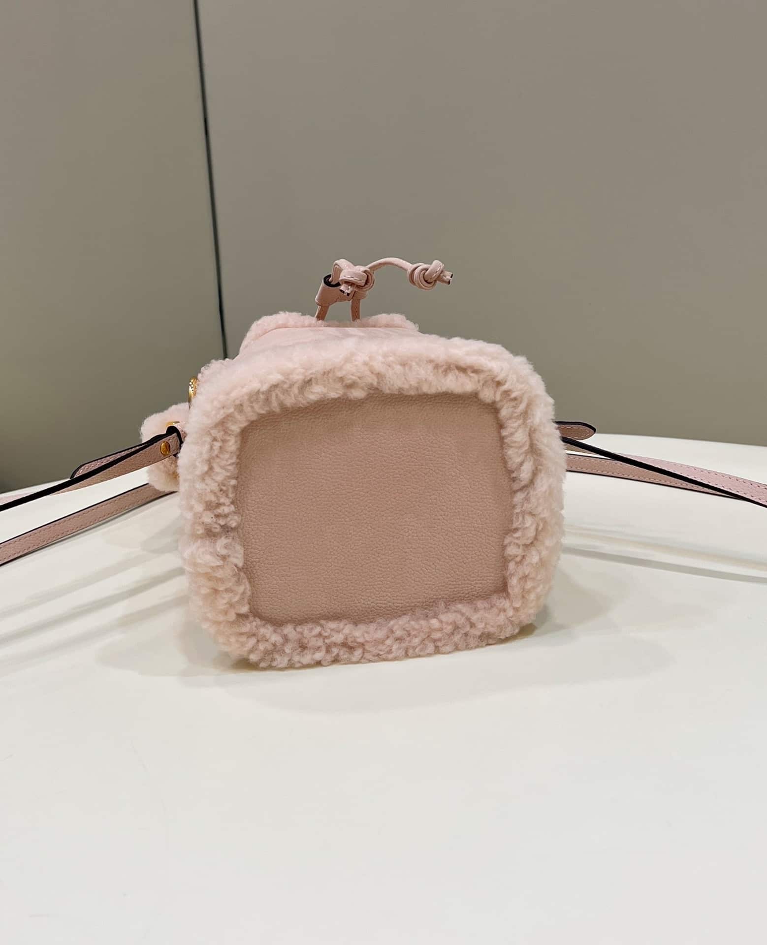 Fendi Mon Tresor Nubuck Mini Bucket Bag Pink 8Bs010Al9If136T - Image 2