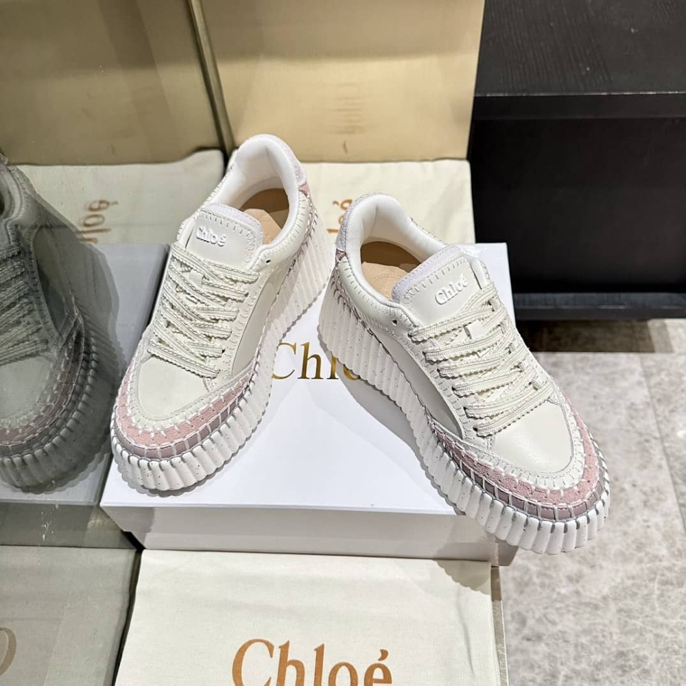 Chloé Nama Sneaker Power Beige CHC24U02IBD26Z - Image 8