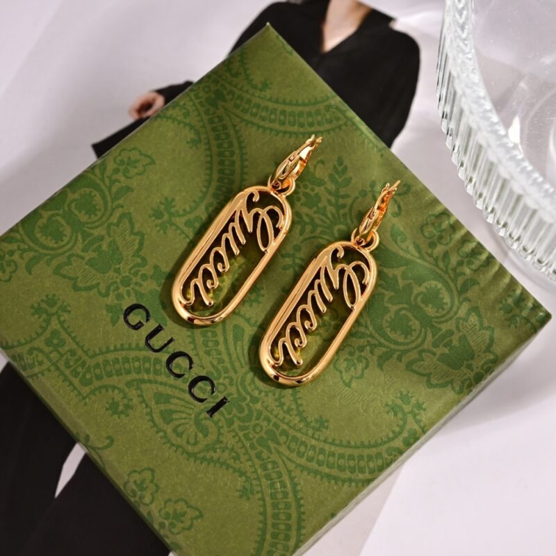 Alternative view of Gucci Hoop Earrings With Gucci Lettering Gold 796874 I4600 8005