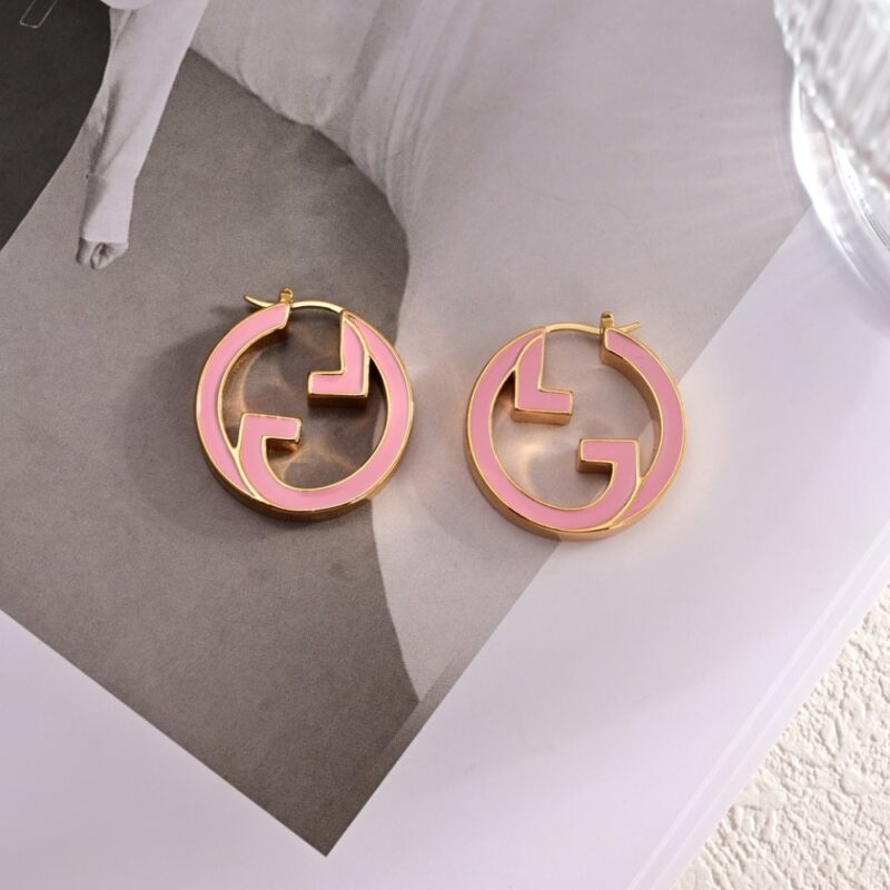 Alternative view of Gucci Blondie Hoop Earrings Pink 796776 J1630 8075