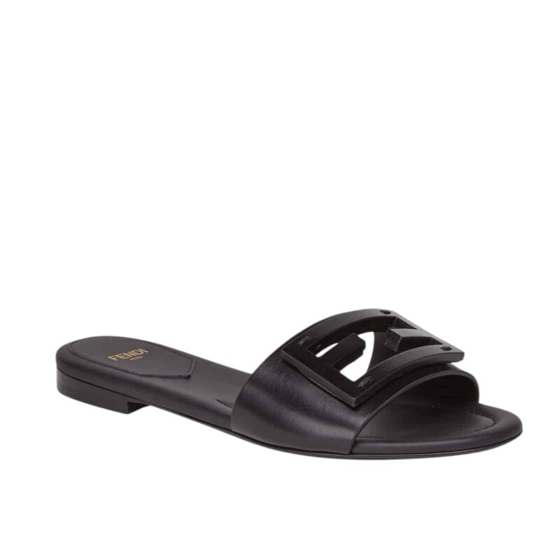 Fendi Baguette Leather Slide Black 8R8136 Ae7T F0Abb