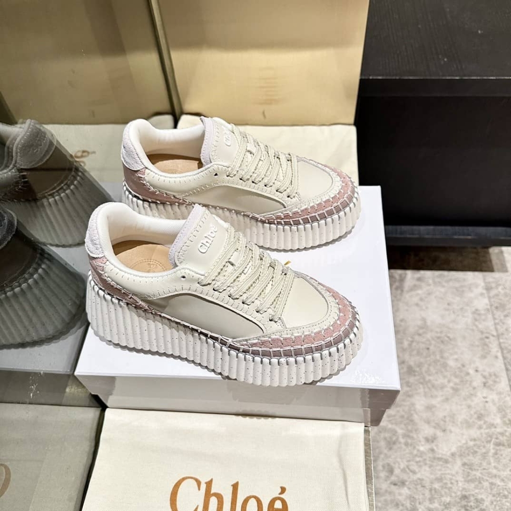 Chloé Nama Sneaker Power Beige CHC24U02IBD26Z - Image 7
