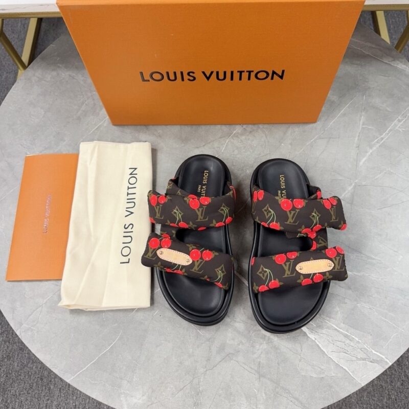 Alternative view of Louis Vuitton X Takashi Murakami Mule Plano Pool Pillow Comfort Chocolate Brown 1Ahme4