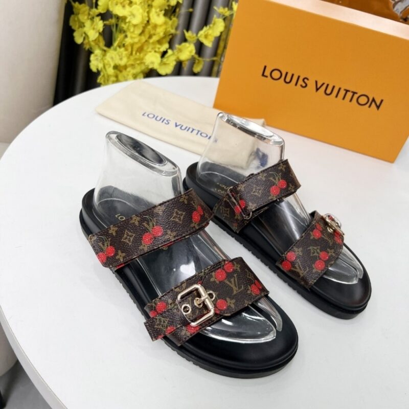 Alternative view of Louis Vuitton X Takashi Murakami Bom Dia Flat Comfort Mule Brown 1Ahm03