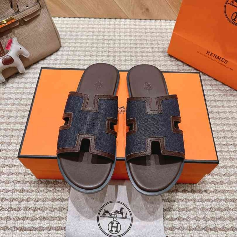 Hermes Izmir Sandal Blue And Chocolate H232814Zh49400 - Image 2
