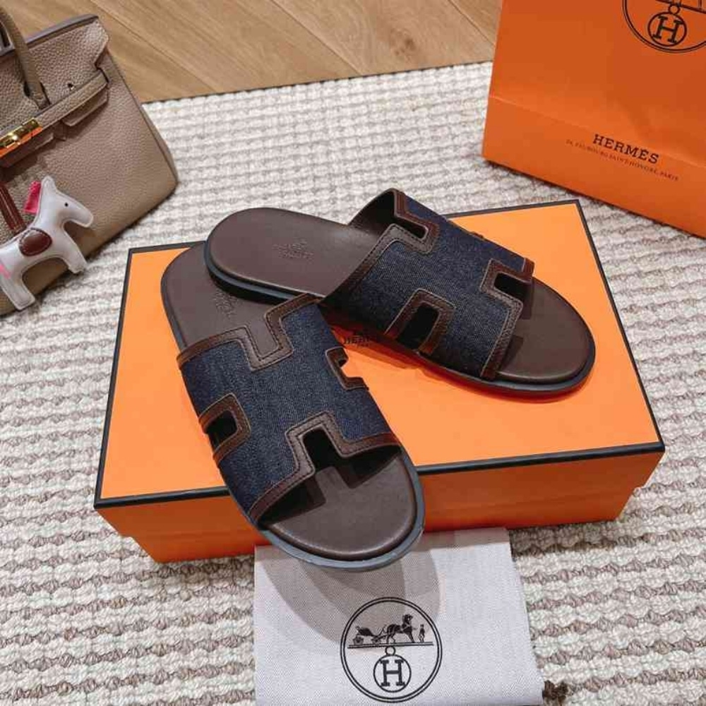 Hermes Izmir Sandal Blue And Chocolate H232814Zh49400 - Image 6