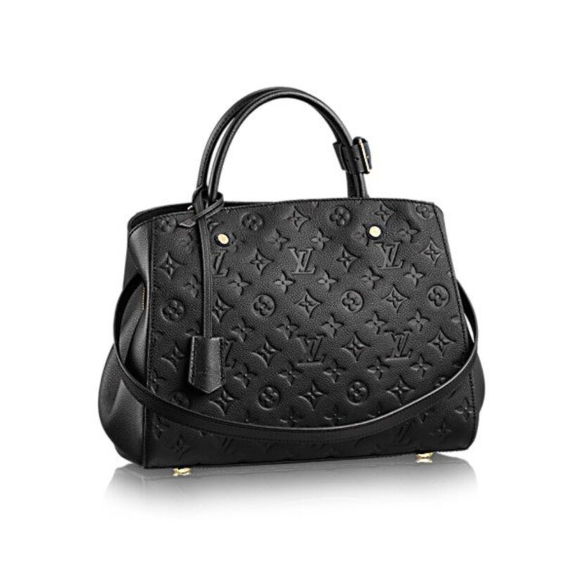 Louis Vuitton Montaigne MM Monogram Empreinte Leather Black 33Cm M41048