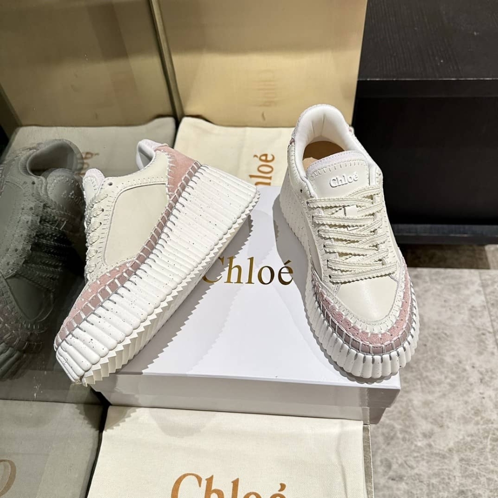 Chloé Nama Sneaker Power Beige CHC24U02IBD26Z - Image 5