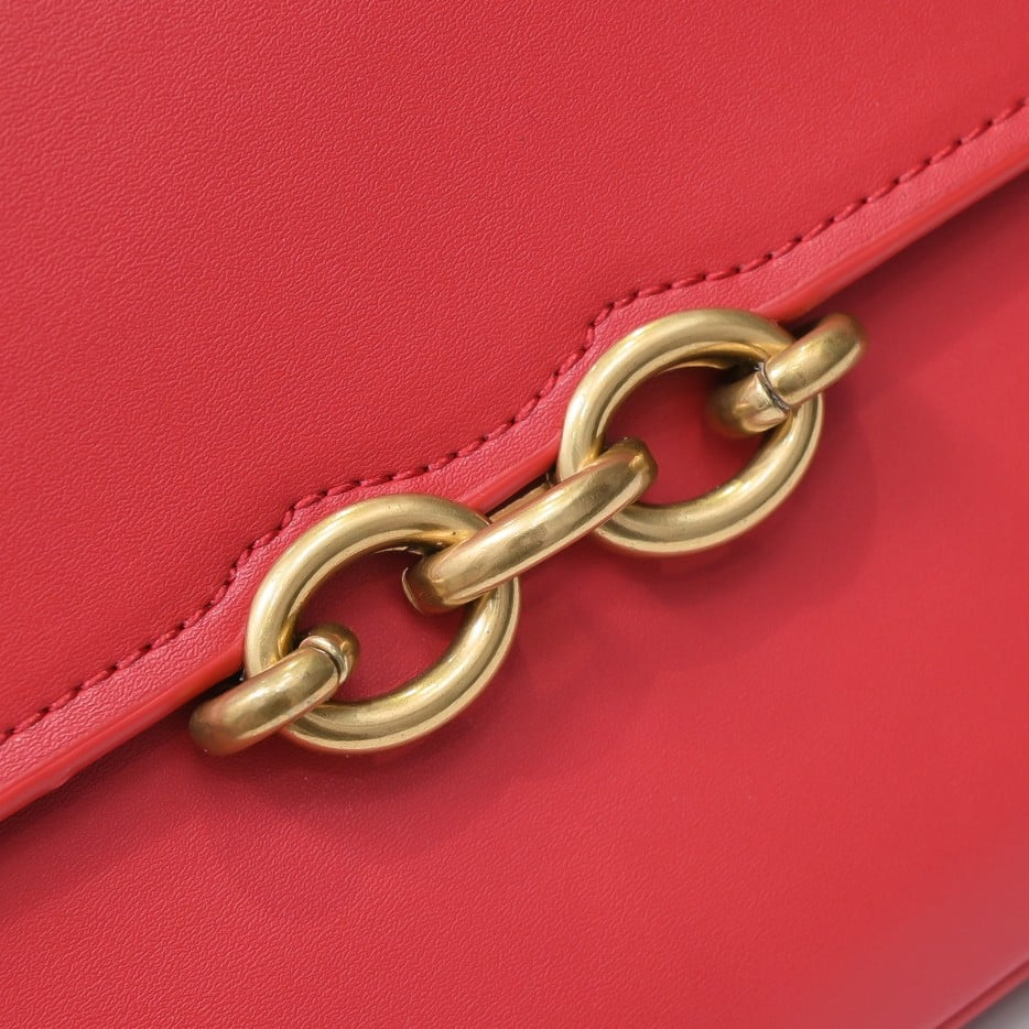 Saint Laurent Le Maillon Satchel In Smooth Leather Red - Image 4