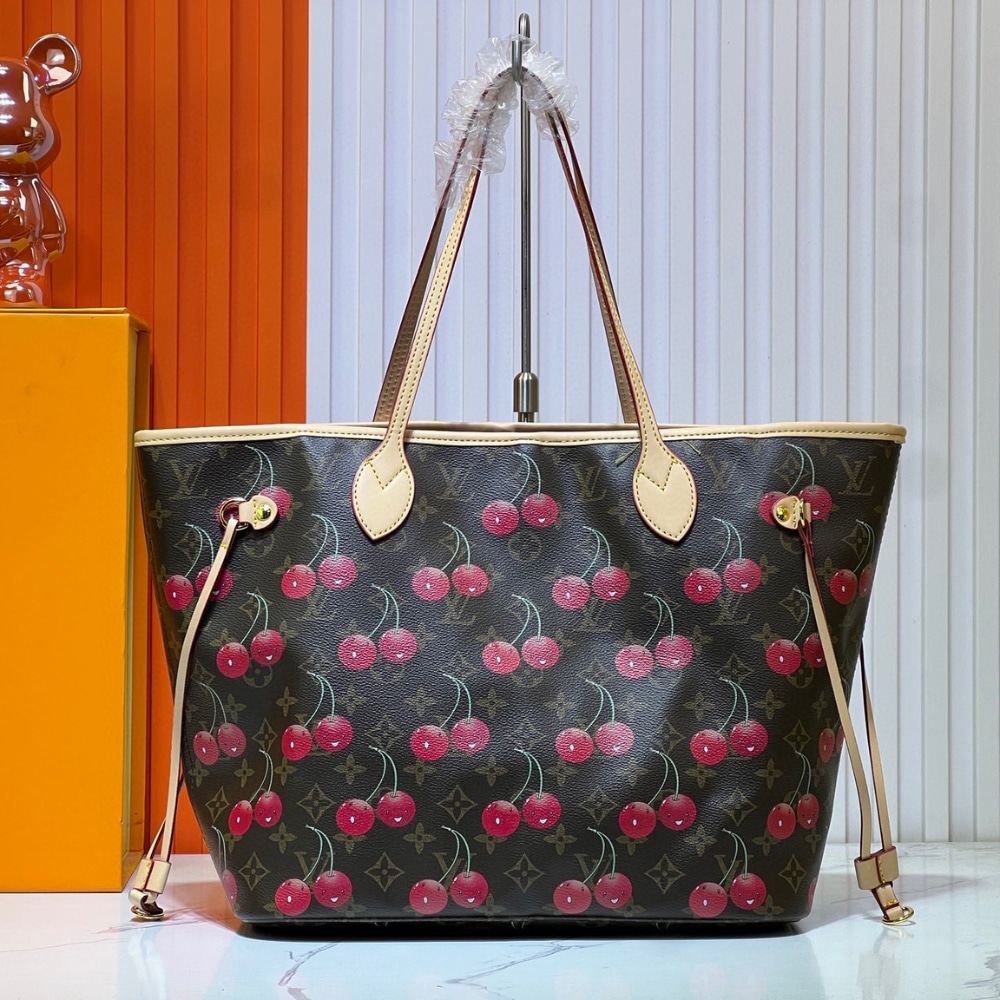 Iconic Set: Louis Vuitton X Takashi Murakami Monogram Cerise Neverfull Mm And Cherry Porte Monnaie Zippy Wallet - Image 2