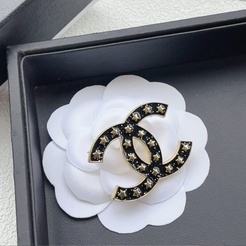 Alternative view of Chanel Cc Brooch Black With Many Small Stars