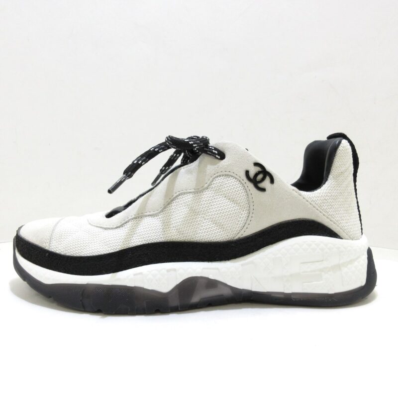 CHANEL SPORT SNEAKERS WHITE AND IVORY G38294 Y55436 K3165