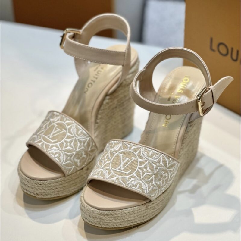 Alternative view of Louis Vuitton Helios Wedge Espadrille Beige 1Ahll6