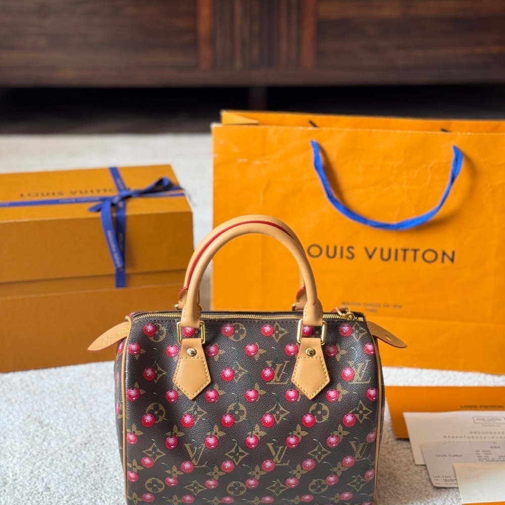 Iconic Set: Louis Vuitton X Takashi Murakami Cerise Speedy 25 And Cherry Porte Monnaie Zippy Wallet - Image 2