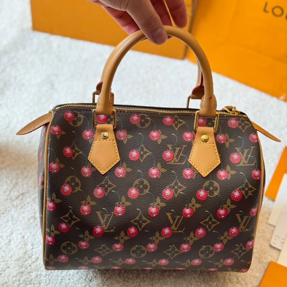 Iconic Set: Louis Vuitton X Takashi Murakami Cerise Speedy 25 And Cherry Porte Monnaie Zippy Wallet - Image 6