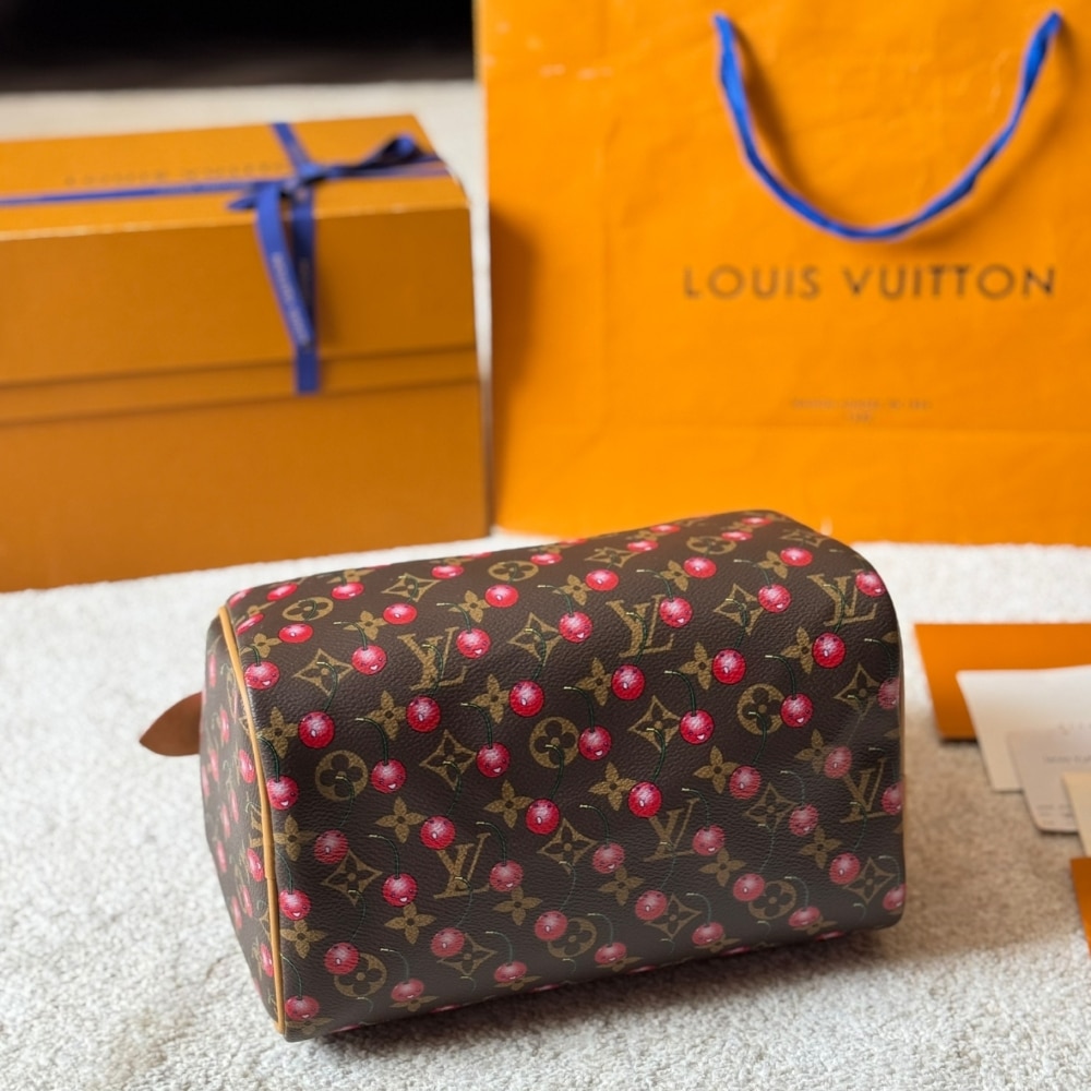Iconic Set: Louis Vuitton X Takashi Murakami Cerise Speedy 25 And Cherry Porte Monnaie Zippy Wallet - Image 5