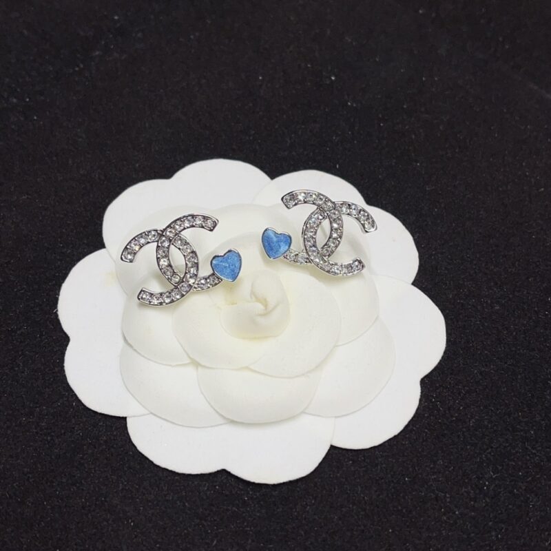 Alternative view of Chanel Stud Earings Silver Blue Abf526 B19974 Naftr