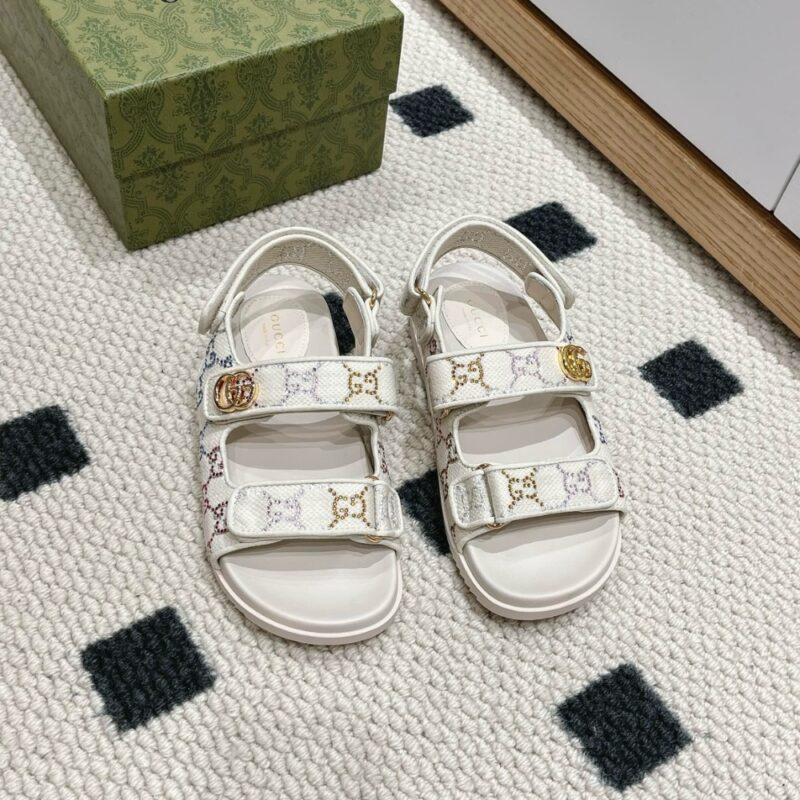 Alternative view of Gucci Moritz Gg Monogram Sandals Beige Ebony 771575 G1730 9755