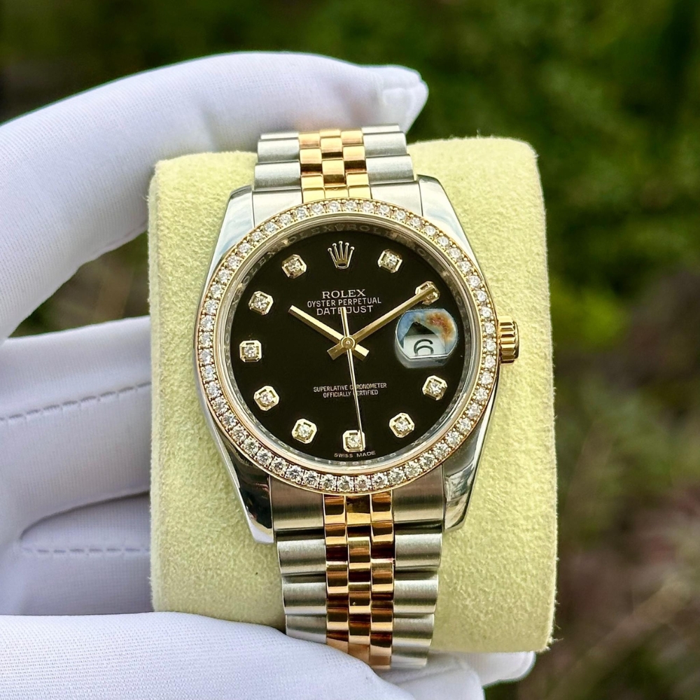 Rolex Oyster Perpetual Datejust Silver Diamond 36mm 116243 - Image 2