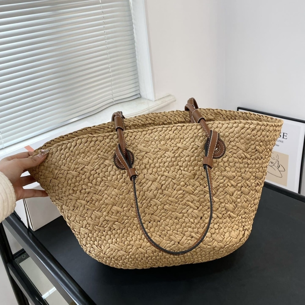 Summer Set: Celine Triomphe Panier In Raffia And Calfskin Tan And Sunglasses Metal Ovale Gold - Image 6