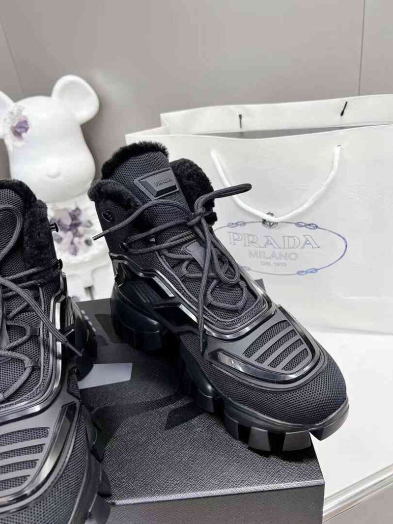 Alternative view of Prada Cloudbust Thunder High-Top Sneakers Black