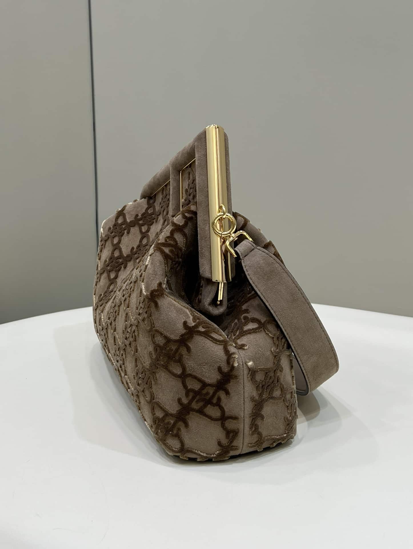 Fendi First Medium With Suede Leather Brown 8Bp127Agxkf1992 - Image 2
