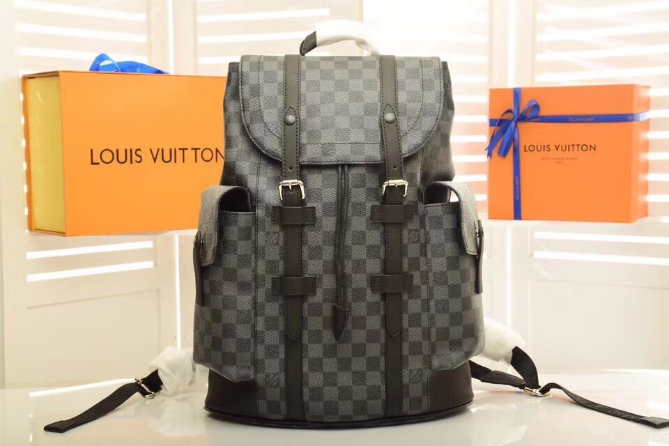 Louis Vuitton Christopher MM Backpack Damier Graphite Canvas Black 44Cm N41379 - Image 2